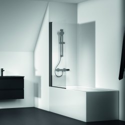 Ideal Standard New Connect Angle Silk Black Bath Screen