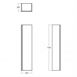 Ideal Standard Tesi Gloss Light Grey 40cm Tall Column Unit with 1 Door