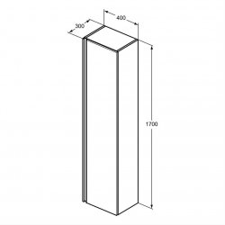 Ideal Standard Tesi Matt Dark Taupe 40cm Tall Column Unit with 1 Door