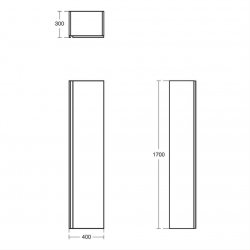Ideal Standard Tesi Matt Dark Taupe 40cm Tall Column Unit with 1 Door