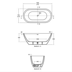 Ideal Standard Adapto 155 x 80cm Freestanding Bath