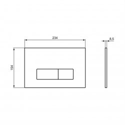 Ideal Standard Oleas M2 Brushed Chrome Mechanical Dual Flushplate