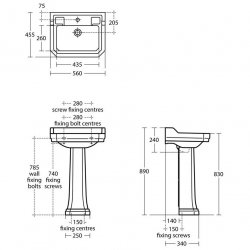 Ideal Standard Waverley Classic 56cm Basin - 1 Tap Hole
