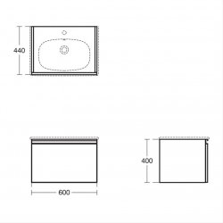 Ideal Standard Tesi Gloss White 60cm 1 Drawer Vanity Unit