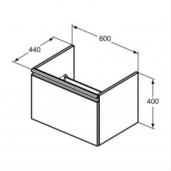 Ideal Standard Tesi Gloss White 60cm 1 Drawer Vanity Unit