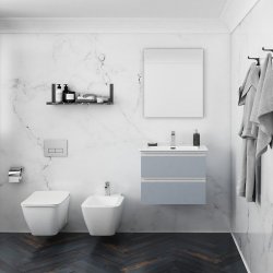 Ideal Standard Tesi Gloss Light Grey 60cm 2 Drawer Vanity Unit