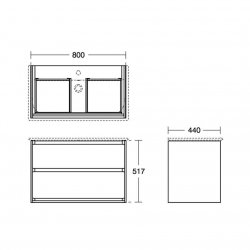 Ideal Standard Connect Air 800mm Vanity Unit (Light Grey Wood with Matt White Interior)