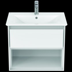 Ideal Standard Connect Air 600mm 2 Drawer Vanity Unit (Gloss Grey with Matt White Interior)