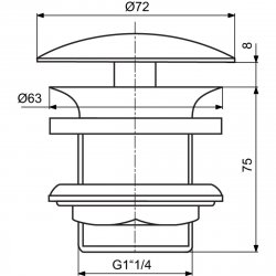 Ideal Standard Free Flow Silk Black Basin Waste