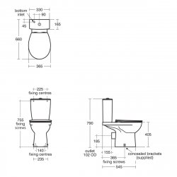 Ideal Standard Eurovit+ Close Coupled WC with Soft Close Seat
