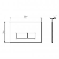 Ideal Standard Oleas P2 Brushed Chrome Pneumatic Flush Plate