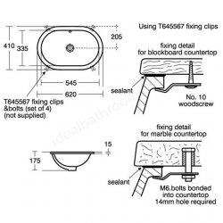 Ideal Standard Concept Oval 62cm Under Countertop Basin