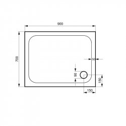 Kudos Kstone 900 x 700mm Rectangular Shower Tray