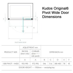 Kudos Original6 1000mm Wide Pivot Door