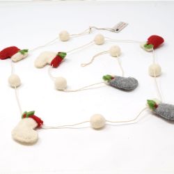 Handmade Christmas - Wool Felt Hanging Decoration - Christmas Stocking Garland