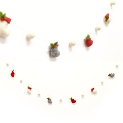 Handmade Christmas - Wool Felt Hanging Decoration - Christmas Stocking Garland