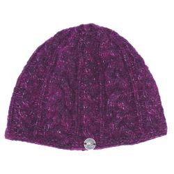 fleck - cable beanie - aubergine