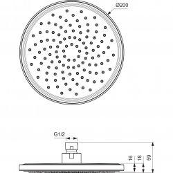 Ideal Standard IdealRain Round Silk Black Rainshower Head