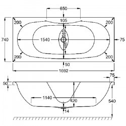 Carron Equation Double Ended 1700 x 750mm Acrylic Bath