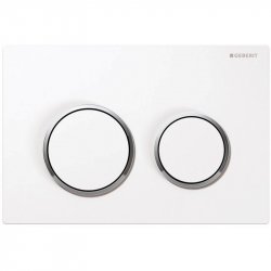 Geberit Omega 20 White/Gloss Chrome/White Dual Flush Plate