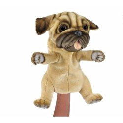 Soft Toy Pug Puppy Dog Puppet by Hansa (26cm) 8445