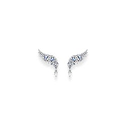Thomas Sabo Silver Ear Studs Phoenix wing with blue stones