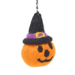 Pumpkin Witch - Wool Felt - Hanging Decoration
