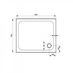 Kudos Kstone 900 x 760mm Rectangular Shower Tray