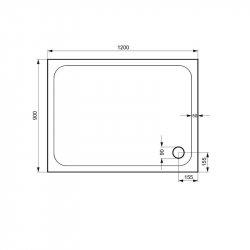 Kudos Kstone 1200 x 900mm Rectangular Shower Tray Slip Resistant