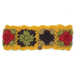 Pure Wool Fleece Lined - Crochet Headband - Mustard