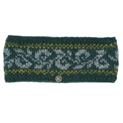 Pure Wool Fleece Lined - Alpine Headband - Pine Green