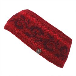 Pure Wool Fleece Lined - Alpine Headband - Red
