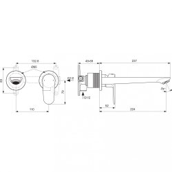 Ideal Standard Cerafine O Silk Black Wall Mounted Basin Mixer