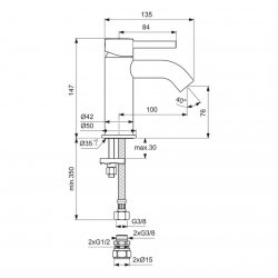 Ideal Standard Ceraline Silk Black Basin Mixer