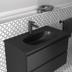 Ideal Standard Tesi Silk Black 80cm 1 Tap Hole Vanity Basin