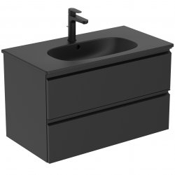 Ideal Standard Tesi Silk Black 80cm 1 Tap Hole Vanity Basin