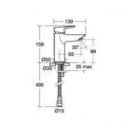 Ideal Standard Tesi Single Lever Basin Mixer without Pop-up Waste