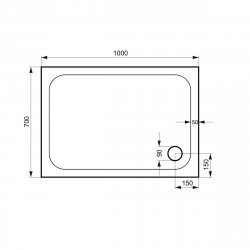 Kudos Kstone 1000 x 700mm Rectangular Shower Tray Slip Resistant