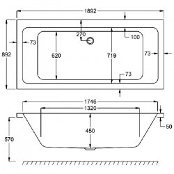 Carron Quantum Duo 1900 x 900mm Acrylic Bath