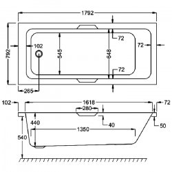 Carron Quantum Integra 1800 x 800mm Acrylic Bath