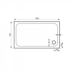 Kudos Kstone 1200 x 700mm Rectangular Shower Tray