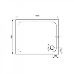 Kudos Kstone 1000 x 800mm Rectangular Shower Tray Slip Resistant