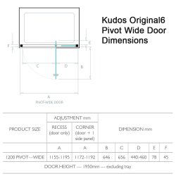 Kudos Original6 1200mm Wide Pivot Door