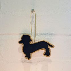 Dachshund Dog Hand Made Embroidered Decoration - Luxe Christmas