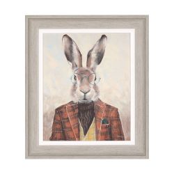 Hartley & Angus - Hare Highland Cow - 35cm Set of 2 Wall Art Framed - Adelene Fletcher