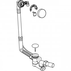 Geberit Standard Overflow Bath Filler with Turn Control Pop-Up Waste