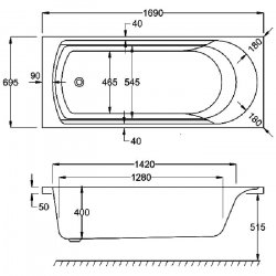 Carron Arc SE 1700 x 700mm Acrylic Bath