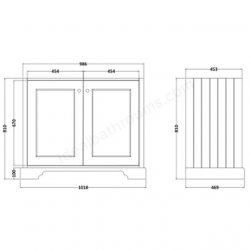 Bayswater Bathrooms Matt Black 1000mm 2-Door Basin Cabinet