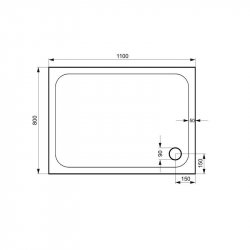 Kudos Kstone 1100 x 800mm Rectangular Shower Tray