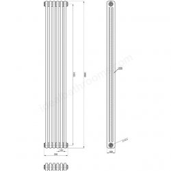 Bayswater Nelson Triple 1800 x 291mm White Radiator